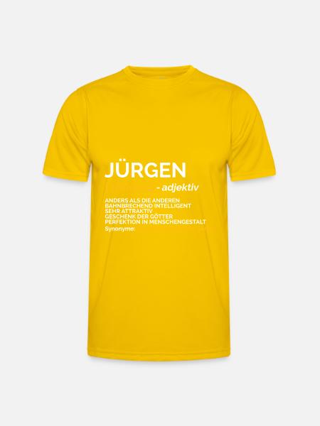 Jürgen - Männer Funktions-T-Shirt - Eigelb
