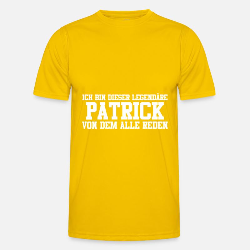 Patrick Name Design - Männer Funktions-T-Shirt - Eigelb