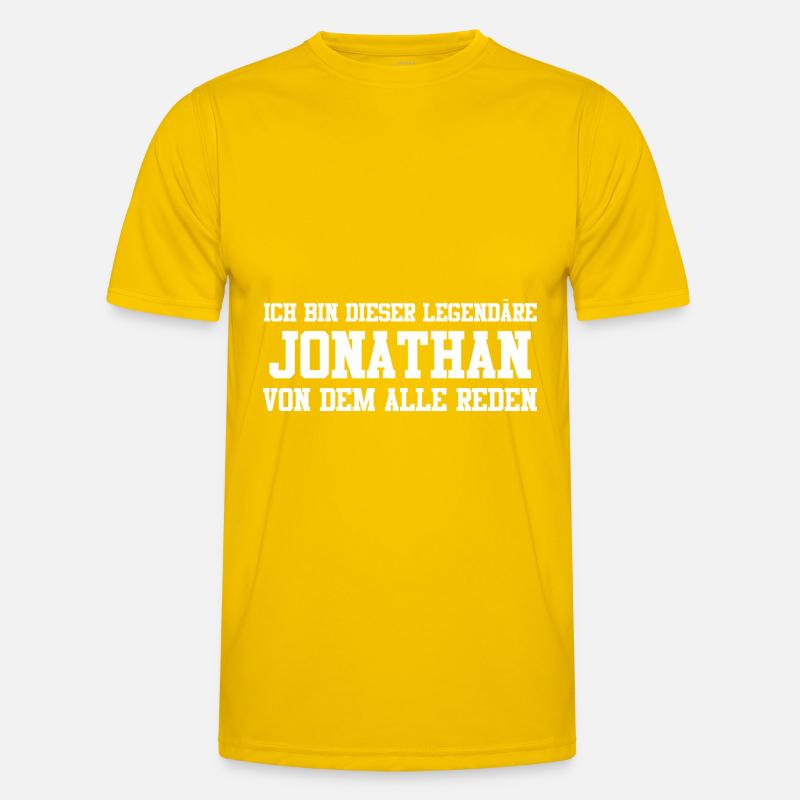 Jonathan Name Design - Männer Funktions-T-Shirt - Eigelb