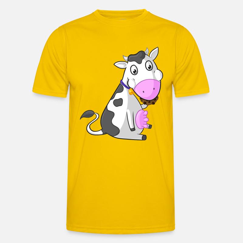 Comic-grignotant vache T-shirt sport Homme