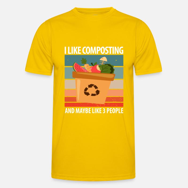 Compost Worms Gift - Men's Functional T-Shirt - egg yellow
