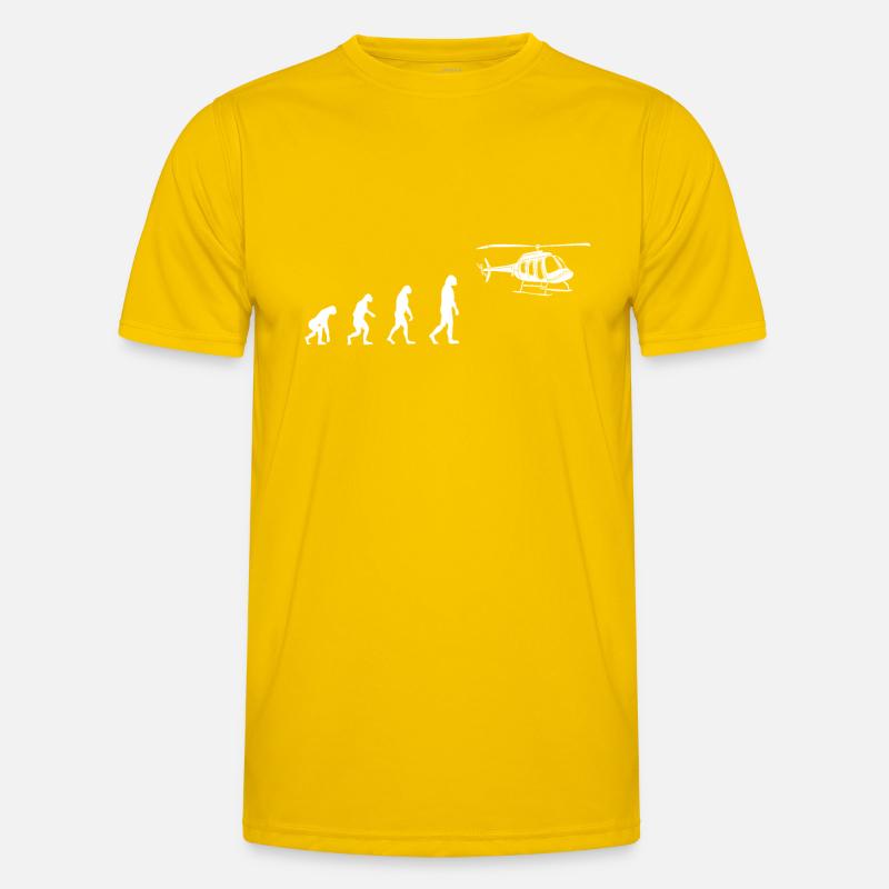 Evolution Hubschrauber - Männer Funktions-T-Shirt - Eigelb
