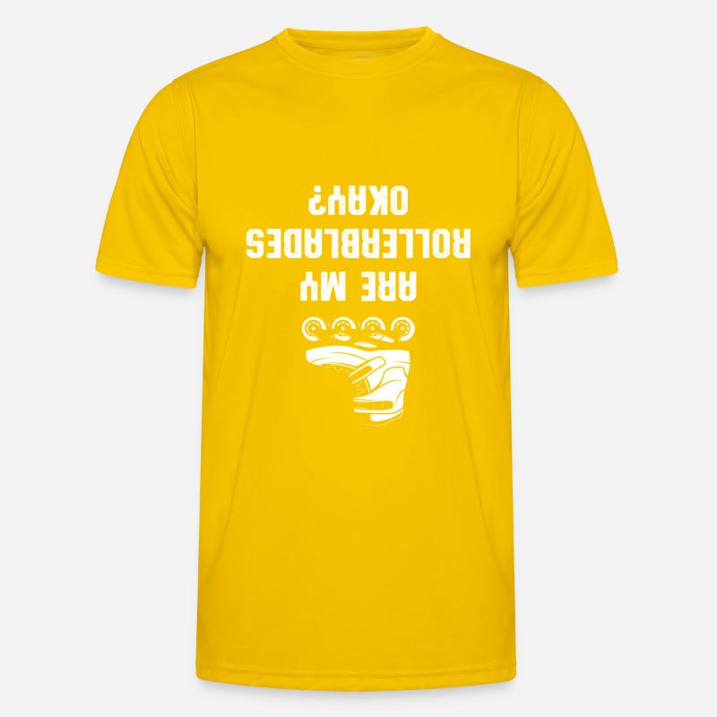 Inline Skating Inline Skating Gift - Men's Functional T-Shirt - egg yellow