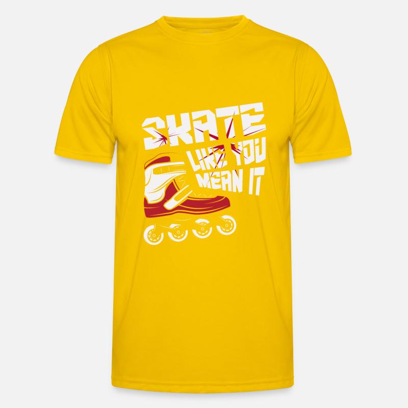 Inline Skating Inline Skating Gift - Men's Functional T-Shirt - egg yellow