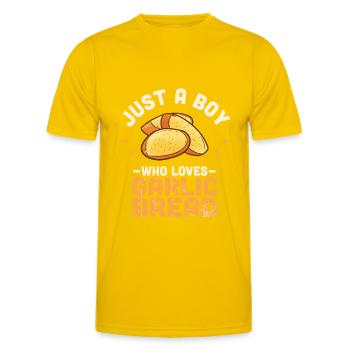 Garlic Garlic Bread Food Gift - Men's Functional T-Shirt - egg yellow - Front - AI Model Male 178 dark (178cm)