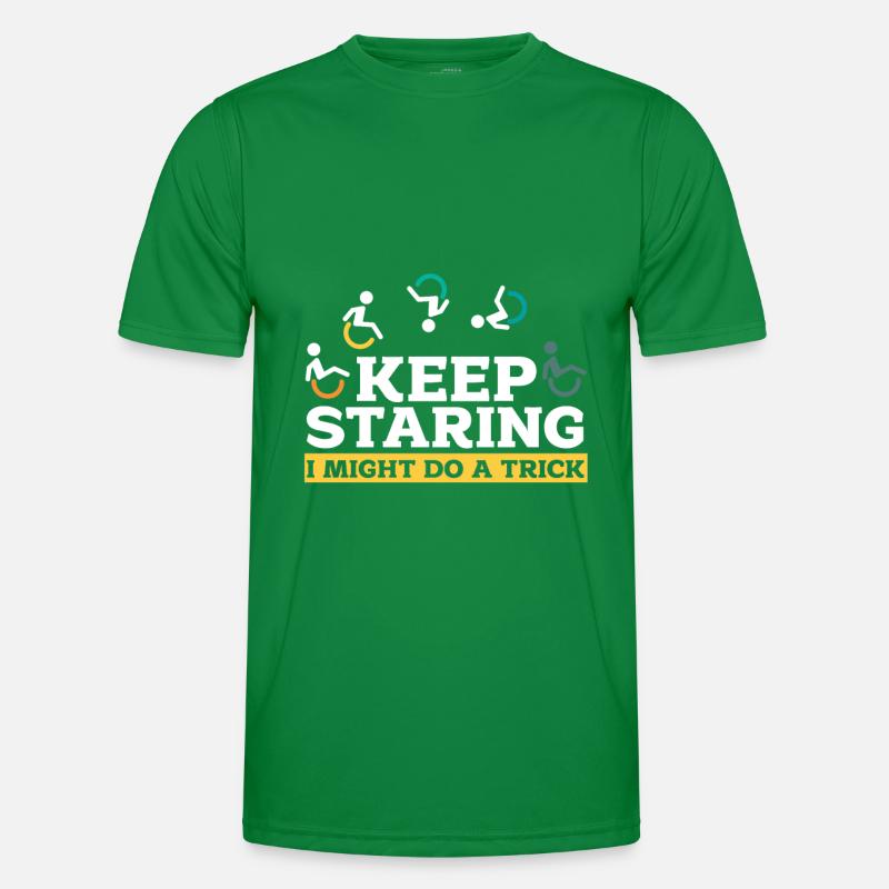 Rollstuhl Männer Funktions-T-Shirt