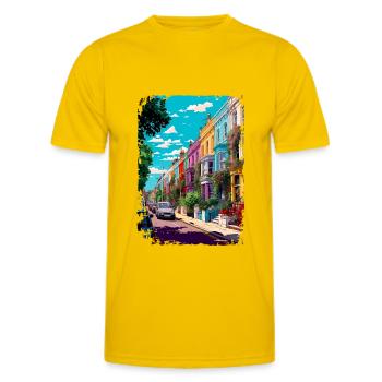 Londres - T-shirt sport Homme - jaune d'œuf - Devant - AI Model Male 178 dark (178cm)