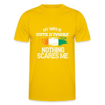 Ivory Coast Wife - Men's Functional T-Shirt - egg yellow - Front - AI Model Male 178 dark (178cm)