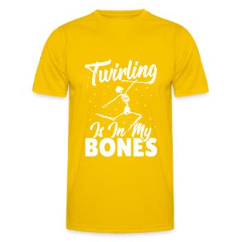 Bâton Twirling Bâton Twirler cadeau - T-shirt sport Homme - jaune d'œuf - Devant - AI Model Male 178 dark (178cm)