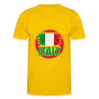 Italy - Men's Functional T-Shirt - egg yellow - Front - AI Model Male 178 dark (178cm)