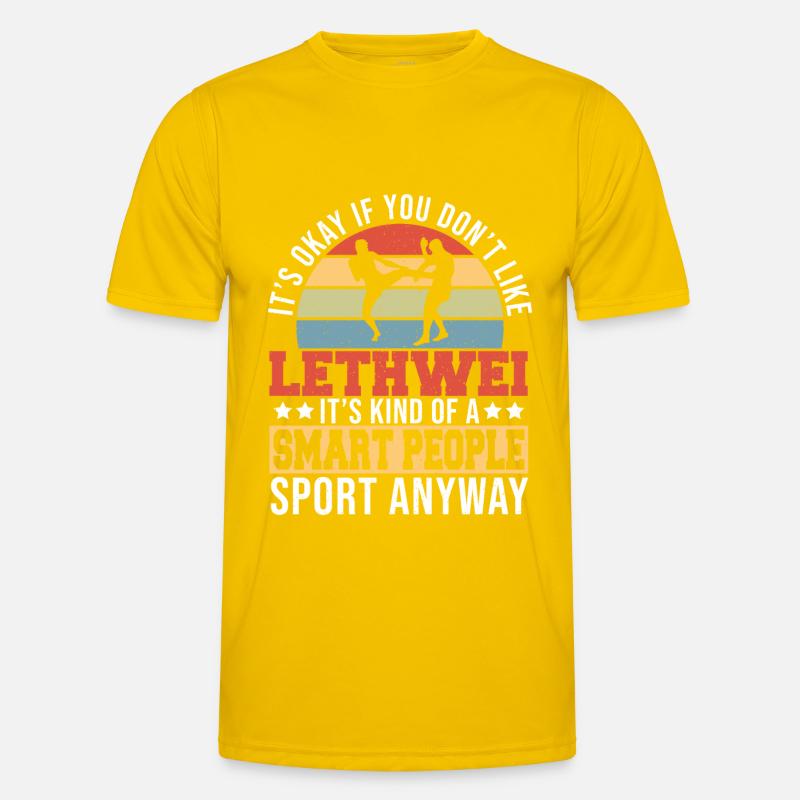 Lethwei Burmese Gift - Men's Functional T-Shirt - egg yellow