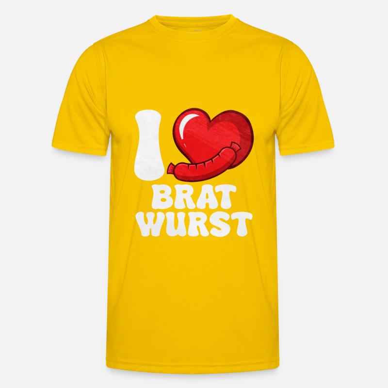 Bratwurst als Geschenk - Männer Funktions-T-Shirt - Eigelb