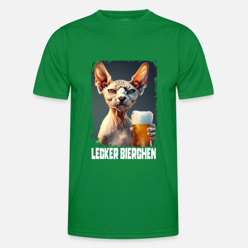 Lecker Bierchen Sphynx Männer Funktions-T-Shirt