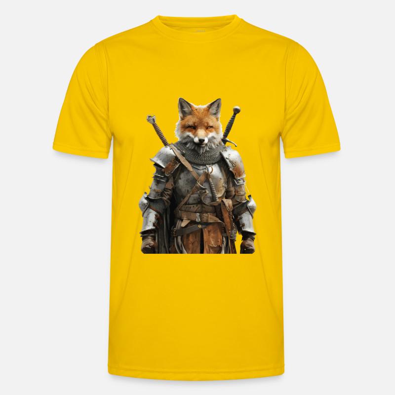 Fuchs Ritter Mittelalter Männer Funktions-T-Shirt