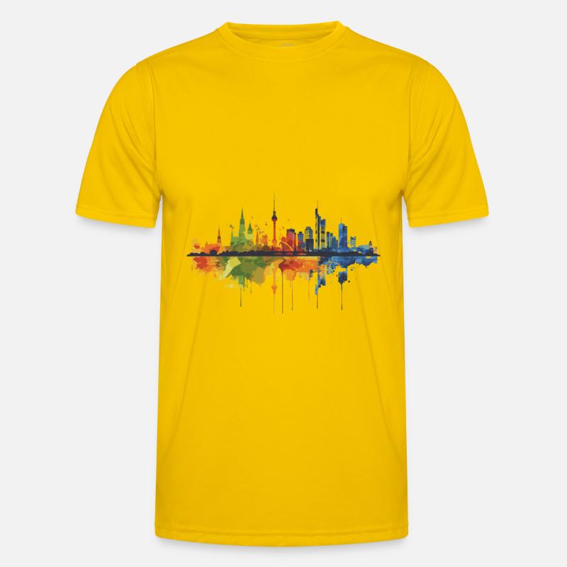 Schwedt Oder - Männer Funktions-T-Shirt - Eigelb
