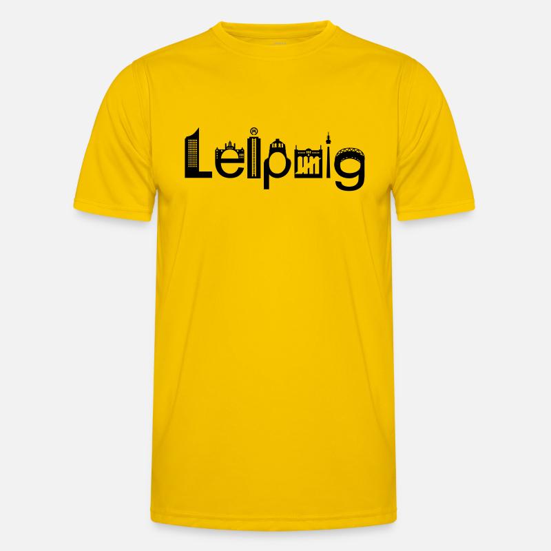 Skyline de Leipzig avec points de repère T-shirt sport Homme
