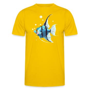 Blaue Skalarfische - Männer Funktions-T-Shirt - Eigelb - Vorne - AI Model Male 178 dark (178cm)
