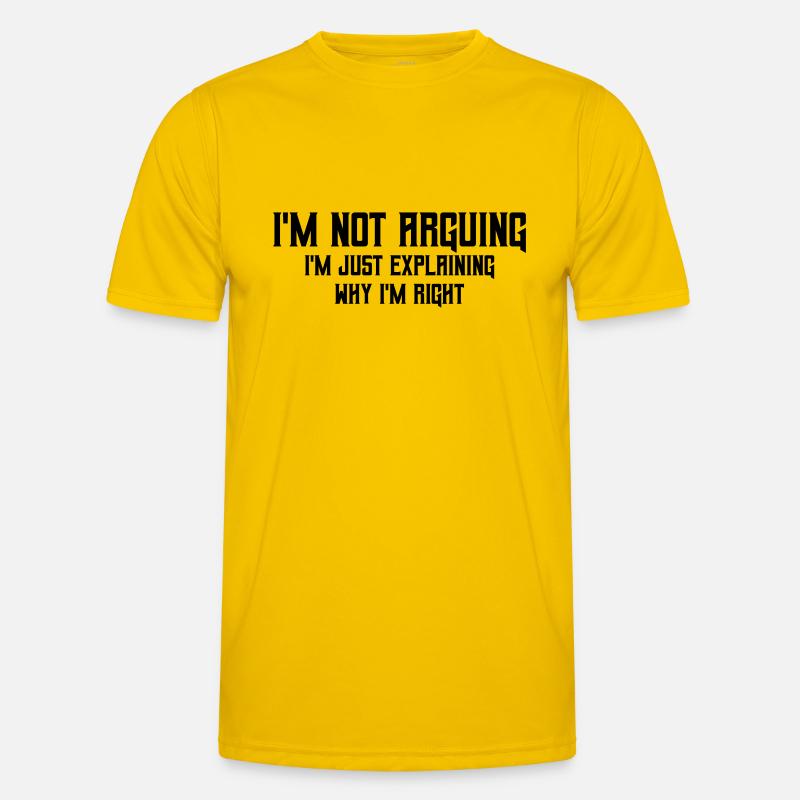 Jeg argumenterer ikke - Funktionsshirt til herrer - æggeblomme gul