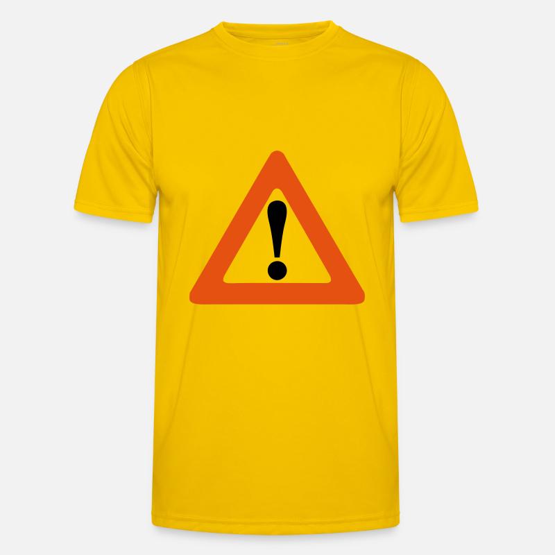 danger panel icon exclamation triangle - Men's Functional T-Shirt - egg yellow