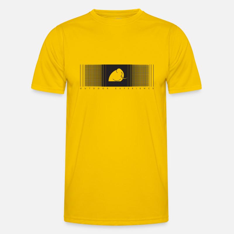 Mamood gradient check pattern - Men's Functional T-Shirt - egg yellow