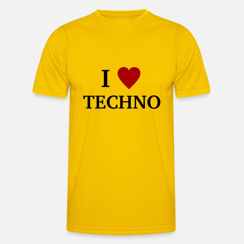 I Love Techno - Ich liebe Technomusik Männer Funktions-T-Shirt