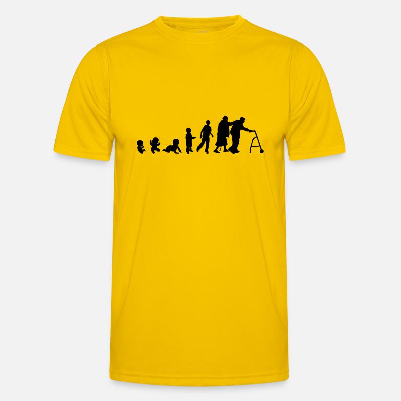 evolution man human old age - Men's Functional T-Shirt - egg yellow