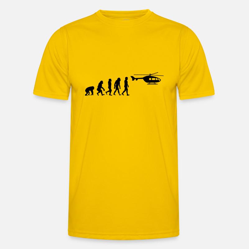 Helicopter Pilot Evolution Stone Age - Men's Functional T-Shirt - egg yellow