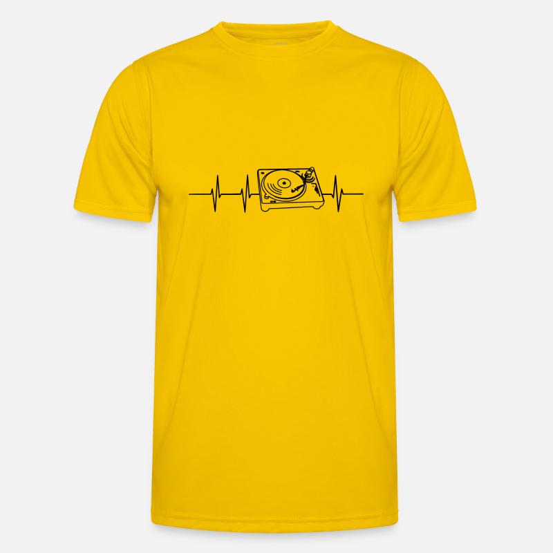 Turntable Heart Rate - Men's Functional T-Shirt - egg yellow