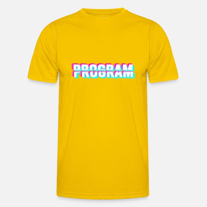 Computerprogramm (weiß) - Männer Funktions-T-Shirt - Eigelb