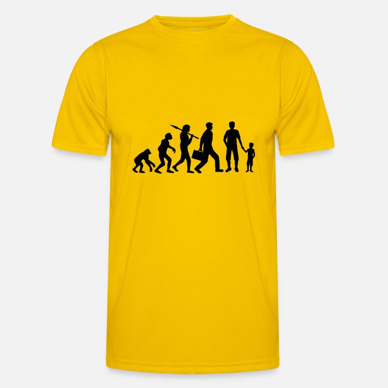 Son Papa Evolution Child - Men's Functional T-Shirt - egg yellow