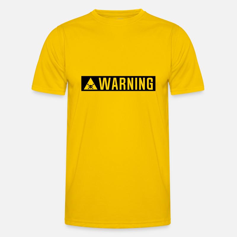 warning panel skull triangle plate - Men's Functional T-Shirt - egg yellow