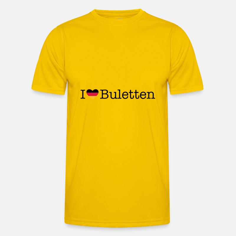 I love Buletten - Männer Funktions-T-Shirt - Eigelb