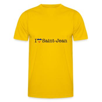 I love Saint Jean - Männer Funktions-T-Shirt - Eigelb - Vorne - AI Model Male 178 dark (178cm)