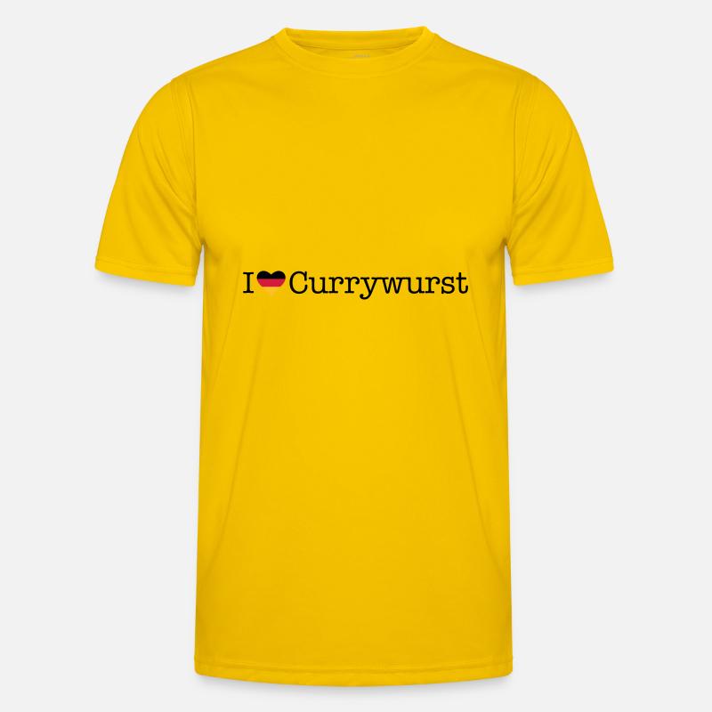 I love Currywurst - Männer Funktions-T-Shirt - Eigelb