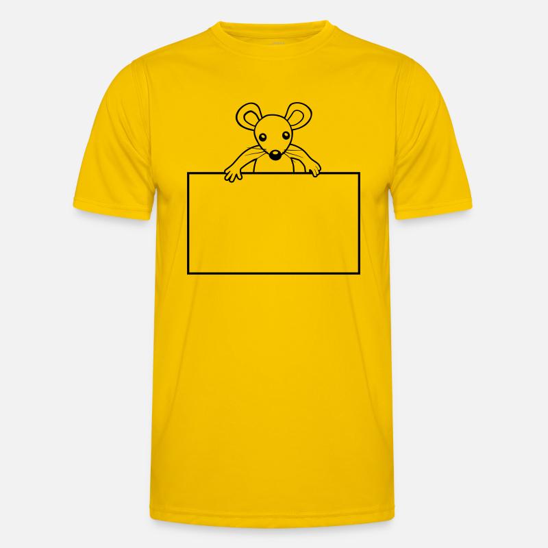 Shield with mouse - Men's Functional T-Shirt - egg yellow