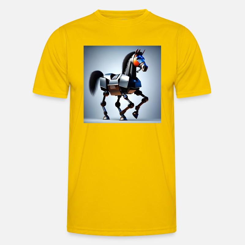Roboterpferd Version 2 - Männer Funktions-T-Shirt - Eigelb