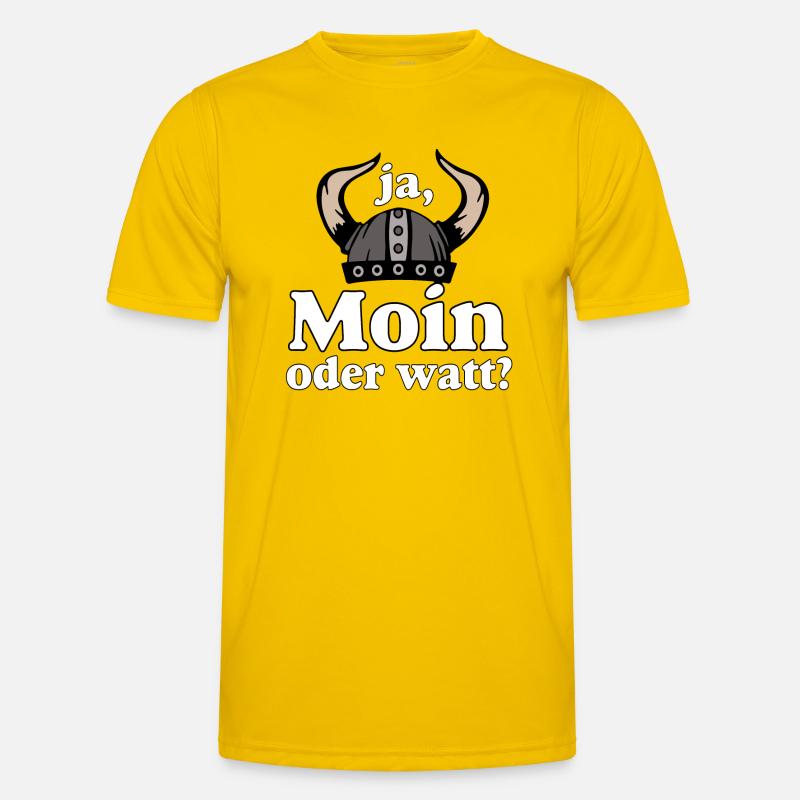 moin oder watt wikinger (25) - Männer Funktions-T-Shirt - Eigelb