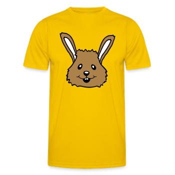 Hase Kaninchen Häschen Cartoon Kleintier niedlich - Männer Funktions-T-Shirt - Eigelb - Vorne - AI Model Male 178 dark (178cm)