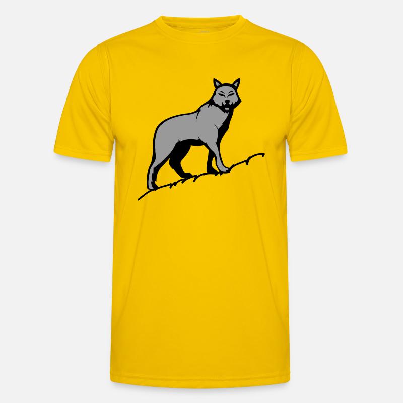 Wolf - Männer Funktions-T-Shirt - Eigelb