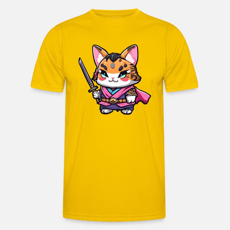Samurai-Katze #18 Männer Funktions-T-Shirt