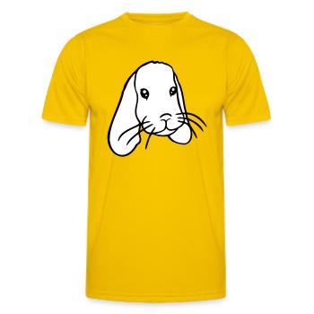 Hase Kaninchen Häschen Nagetier Kleintier niedlich - Männer Funktions-T-Shirt - Eigelb - Vorne - AI Model Male 178 dark (178cm)