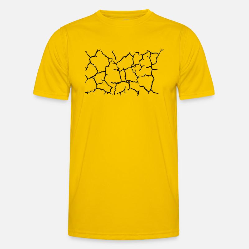 Boden Risse Muster Textur - Männer Funktions-T-Shirt - Eigelb