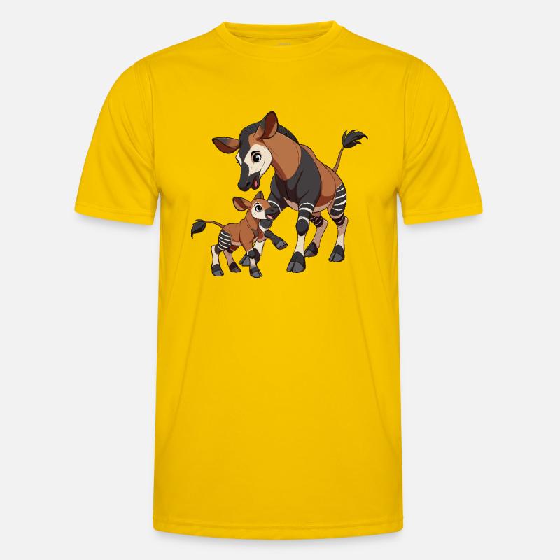 Okapi Mutter und Kind Männer Funktions-T-Shirt
