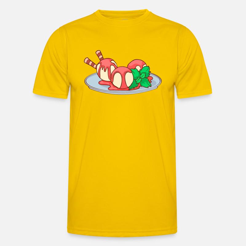 Eis Speiseeis Eiskrem Eiscreme Kugeleis Eisbecher Männer Funktions-T-Shirt