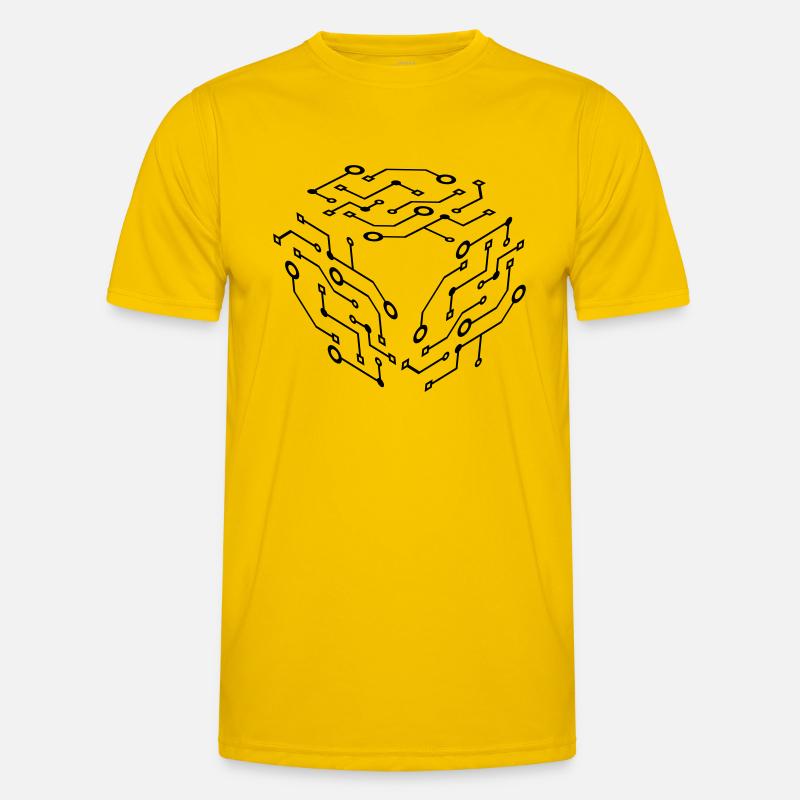 cool muster logo schaltkreis draht daten microchip Männer Funktions-T-Shirt