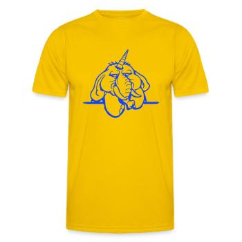 Unicorn, elephant, bad-tempered, angry, sad - Men's Functional T-Shirt - egg yellow - Front - AI Model Male 178 dark (178cm)