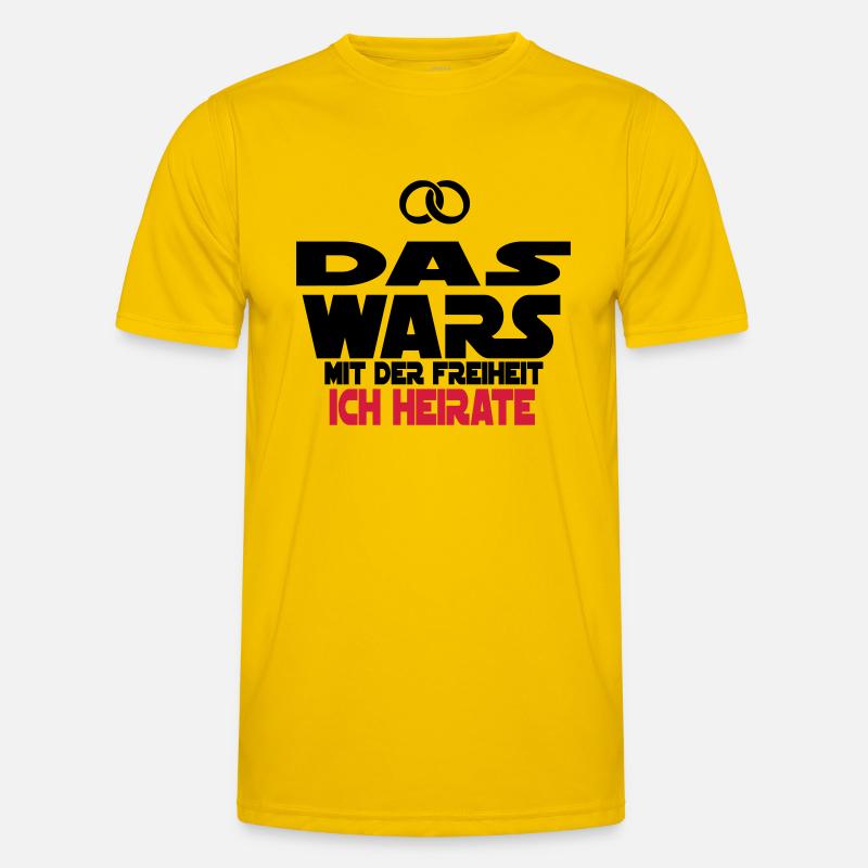 das wars ich heirate - Männer Funktions-T-Shirt - Eigelb