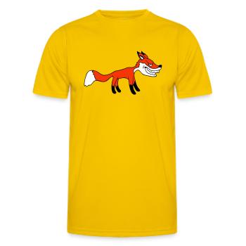 Fuchs Böser Blick Gefährlich Rotfuchs Wildes Tier - Männer Funktions-T-Shirt - Eigelb - Vorne - AI Model Male 178 dark (178cm)