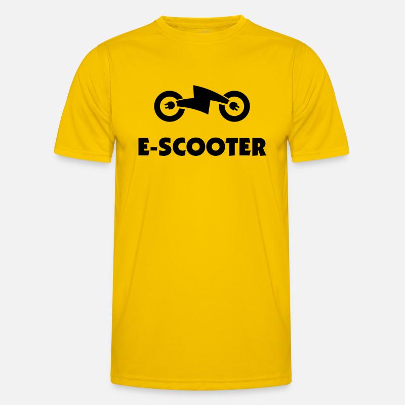 E-Scooter E-Roller Scooter - Männer Funktions-T-Shirt - Eigelb