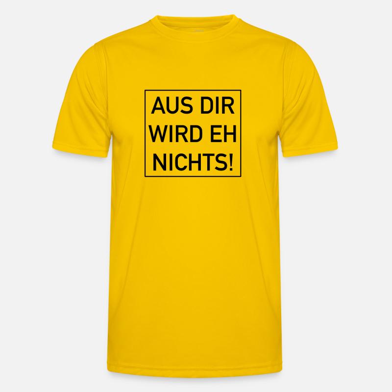 Aus dir wird eh nichts - Männer Funktions-T-Shirt - Eigelb